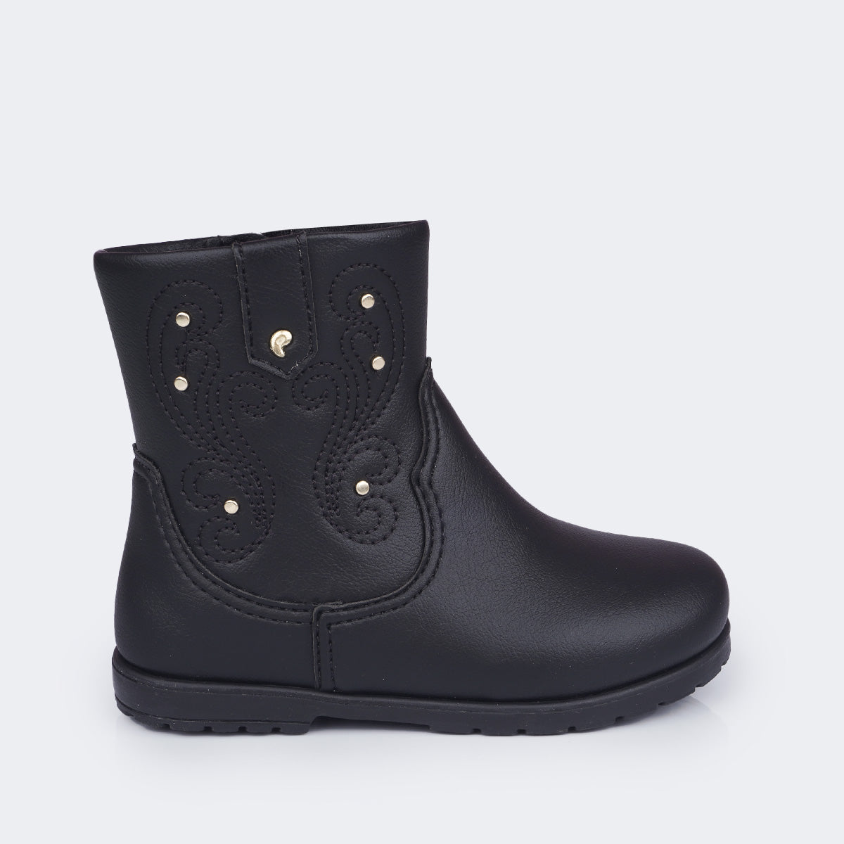 Bota Infantil Feminina Pampili Rubi Western Preta