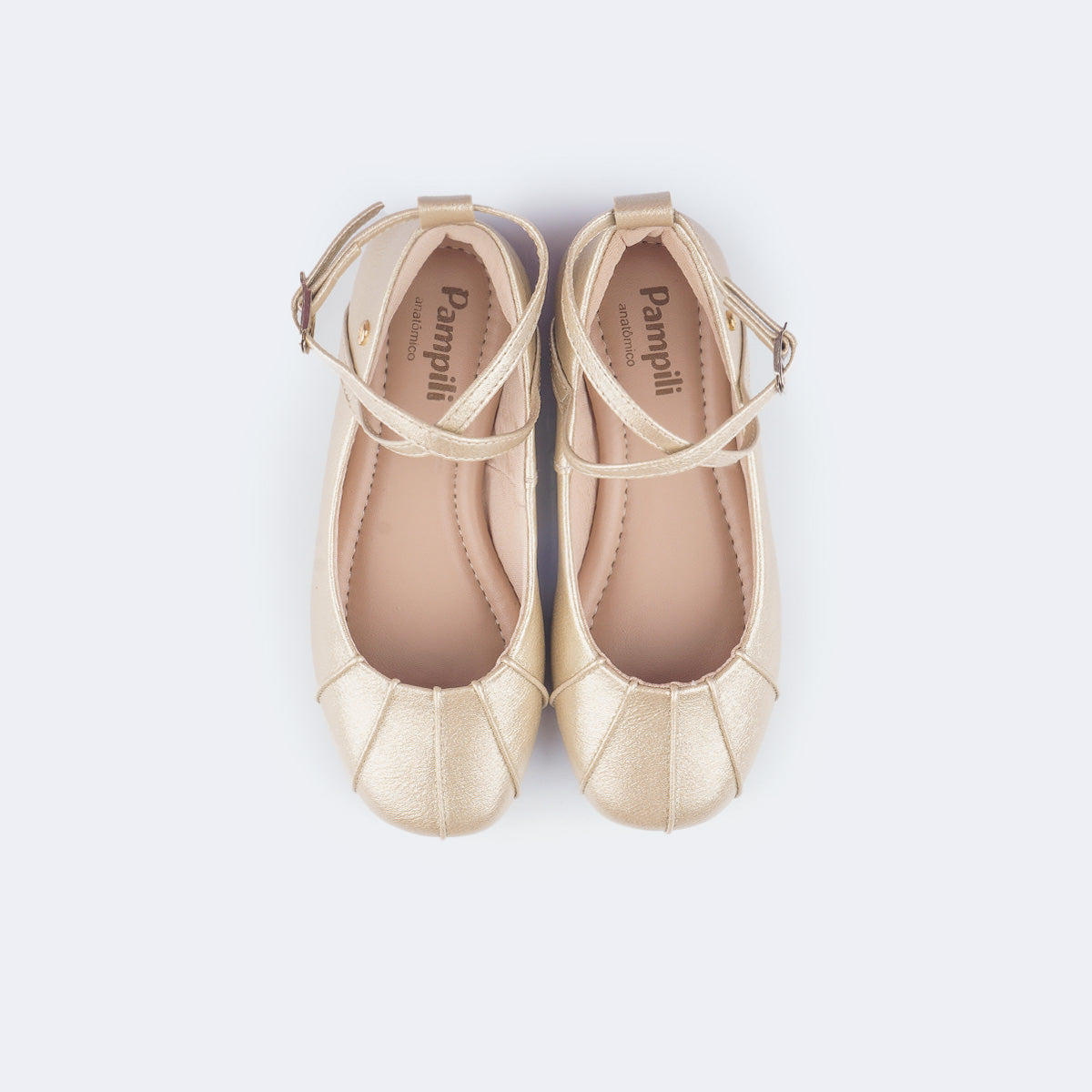 Sapatilha Infantil Pampili Ballet Metalizada Dourada