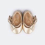 Sapato Infantil Feminino Pampili Mini Angel Laço Removível Branco Dourado - sapato infantil feminino