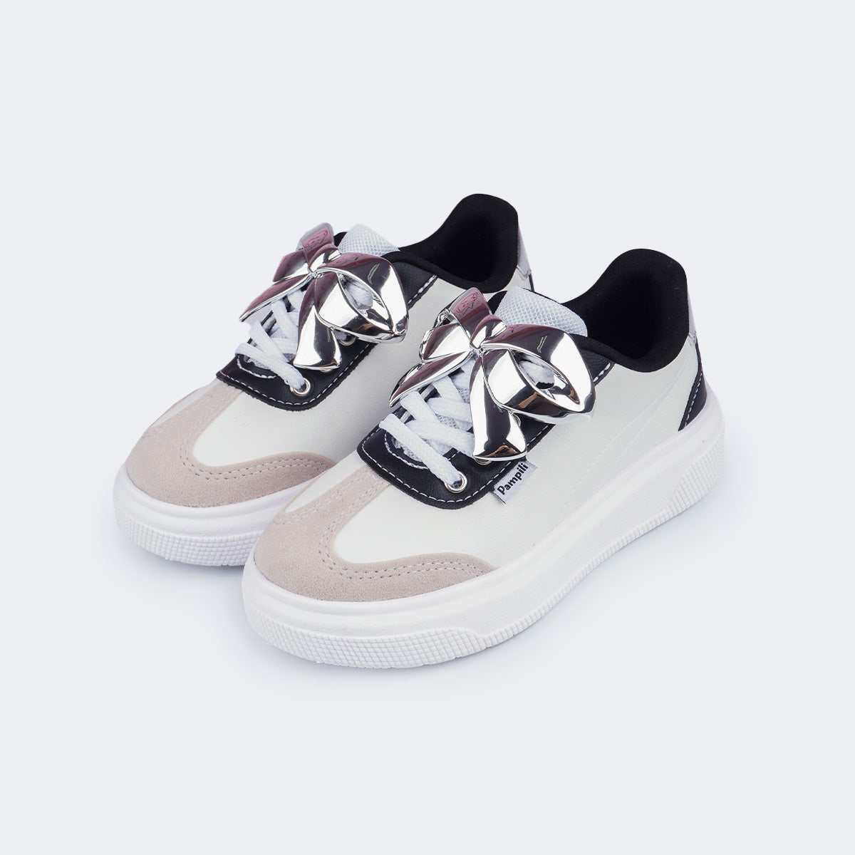 Tênis Infantil Feminino XP 24 Laço Cromado Preto