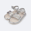 Sandália Infantil Pampili Cora Lacinho Removível Prata