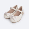 Sapatilha Infantil Pampili Mini Mariah Laço Glitter e Strass Off White