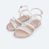Sandália Infantil Pampili Cherrie Strass Square Nude