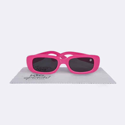 Óculos de Sol Infantil KidSplash! Proteção UV Retrô Pink - frente do óculos