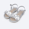 Sandália Infantil Pampili Mili Flores Prata