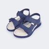 Sandália Papete Infantil Feminina Candy Fecho Perfuros Azul Marinho