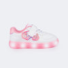 Tênis de Led Infantil Feminino Sneaker Luz Asa Borboleta Branco