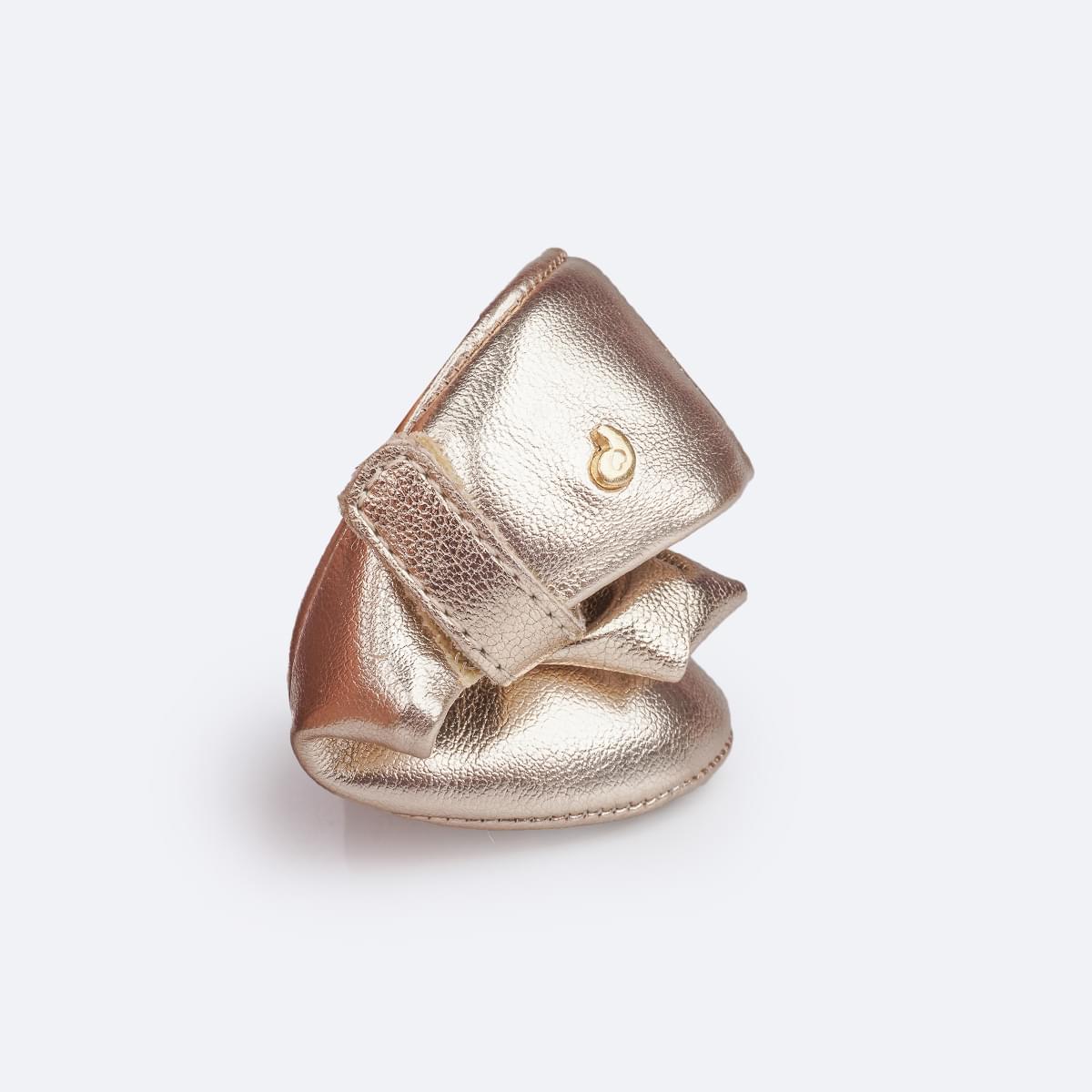 Sapato de Bebê Pampili Nina Laço em Nó Dourado - sapato flexível