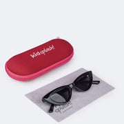 Óculos de Sol Infantil KidSplash! Proteção UV Gatinho Preto -frente do óculos gatinho