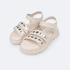 Sandália Papete Infantil Pampili Day Tachas Espelhadas Nude