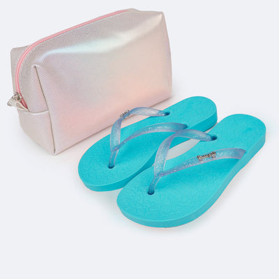 Chinelo Infantil Pampili Love Azul Dalia - Vem com necessaire!