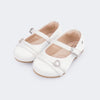 Sapato Infantil Feminino Mini Angel Coração Strass Branco