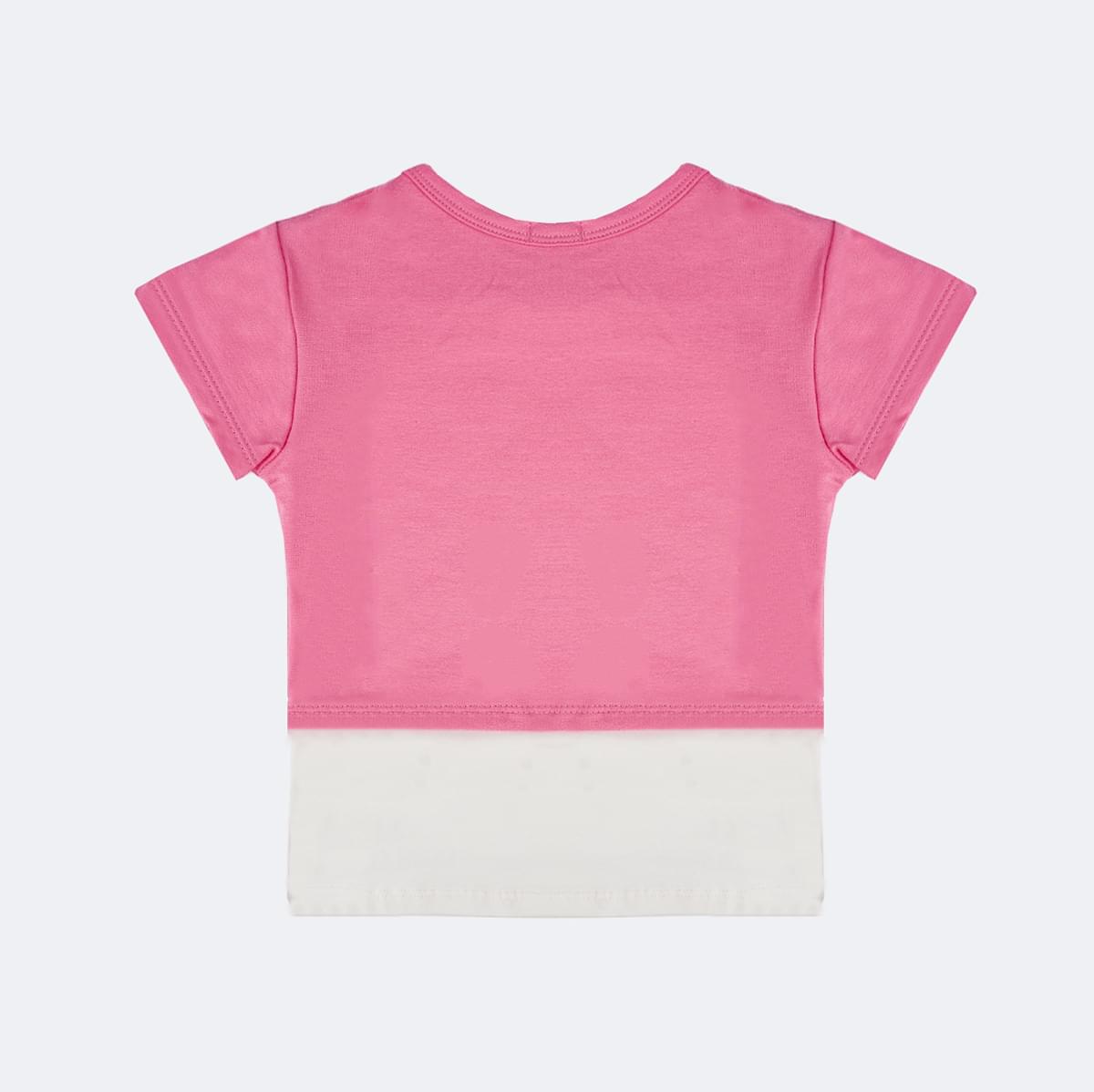 Camiseta Infantil Pampili Mood And Fashion Rosa e Off White - camiseta infantil