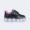 Tênis de Led Infantil Pampili Sneaker Luz Paetê Preto