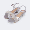 Sandália Infantil Feminina Fancy Salto Strass Prata