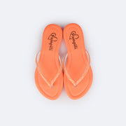 Sandália Chinelo Infantil Pampili Iris Strass Laranja Neon