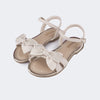 Sandália Infantil Feminina Cherrie Laço Hotfix Nude