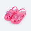 Sandália Crocker Infantil Pampili Glee Borboletas Rosa Chiclete