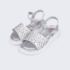 Sandália Infantil Feminina Flower Flores Prata