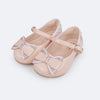Sapato Infantil Pampili Mini Angel Laço Glitter e Strass Rosa Novo Verniz