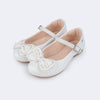 Sapato Infantil Feminino Angel Laço com Pérola Branco