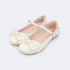 Sapato Infantil Feminino Pampili Angel Laço com Pérolas Off White