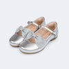 Sapato Infantil Feminino Pampili Angel Laço com Brilho Prata