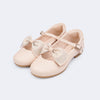 Sapato Infantil Feminino Pampili Angel Laço com Brilho Nude