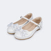 Sapatilha Infantil Feminino Pampili Angel Laço com Glitter Verniz Branca