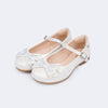 Sapatilha Infantil Feminino Pampili Angel Laço com Glitter Irisé Branca