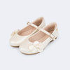 Sapato Infantil Feminino Pampili Angel com Laço e Pérola Off White