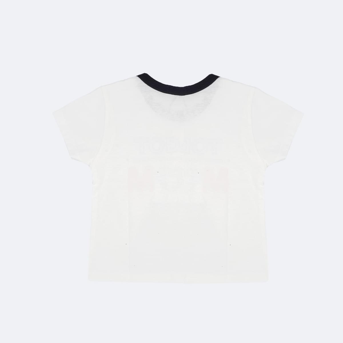 Camiseta Infantil Pampili Today's Mood Off White e Preta - costas da camiseta 