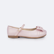 Sapato Infantil Pampili Angel Laço Pingente Pérola e Strass Rosa Claro