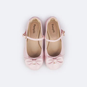 Sapato Infantil Pampili Angel Laço Pingente Pérola e Strass Rosa Claro
