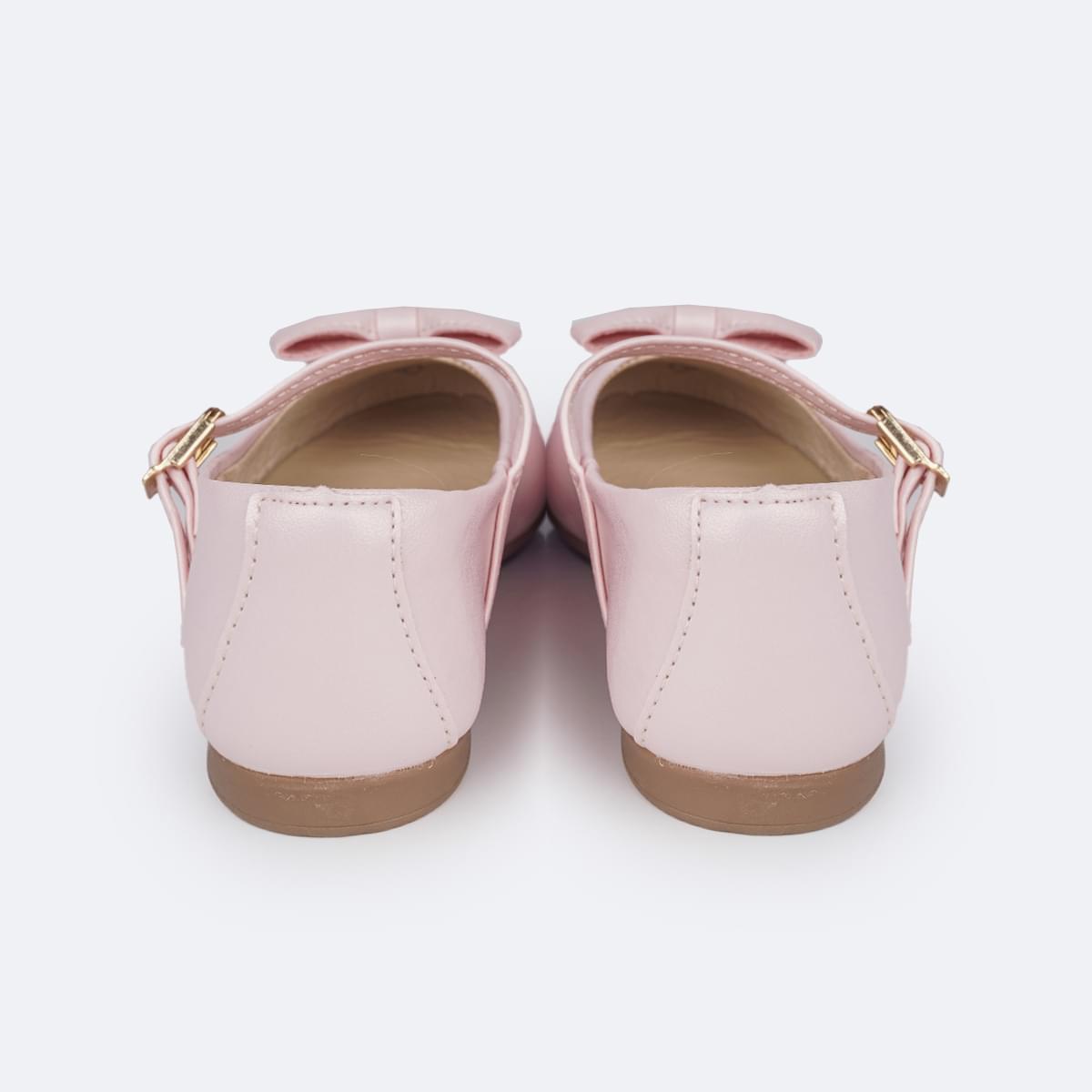Sapato Infantil Pampili Angel Laço Pingente Pérola e Strass Rosa Claro