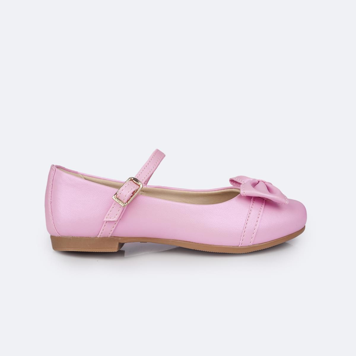 Sapato Infantil Pampili Angel Laço Pingente Pérola e Strass Rosa