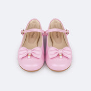 Sapato Infantil Pampili Angel Laço Pingente Pérola e Strass Rosa