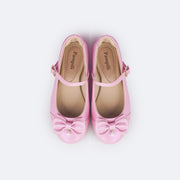 Sapato Infantil Pampili Angel Laço Pingente Pérola e Strass Rosa