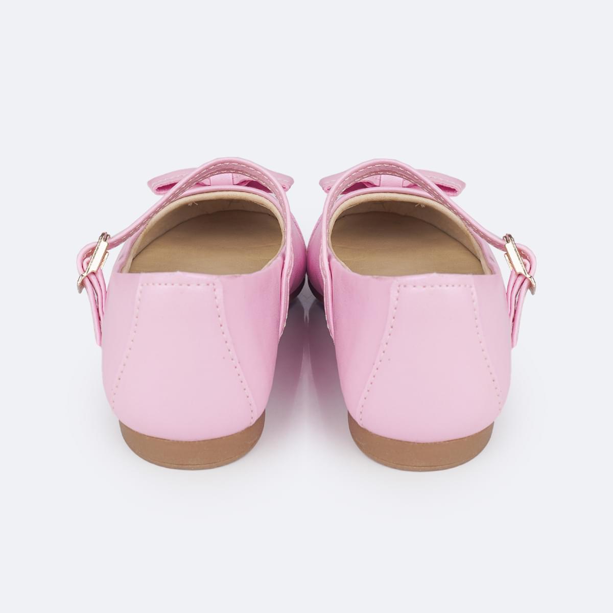 Sapato Infantil Pampili Angel Laço Pingente Pérola e Strass Rosa