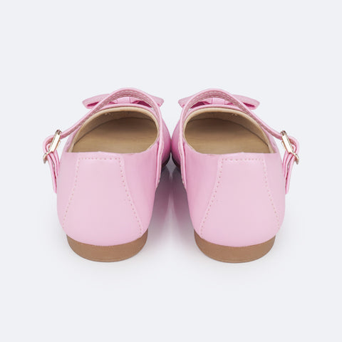 Sapato Infantil Pampili Angel Laço Pingente Pérola e Strass Rosa