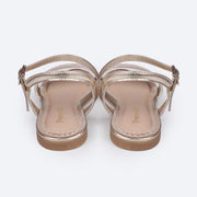 Sandália Infantil Pampili Cherrie Glitter Flocado Dourada - Vem com Mini Pochete- traseira da sandália