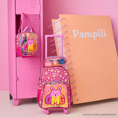 Mochila de Rodinhas Infantil Pampili OMG Pink