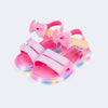 Sandália Infantil Feminina Mini Led Laço Colorida