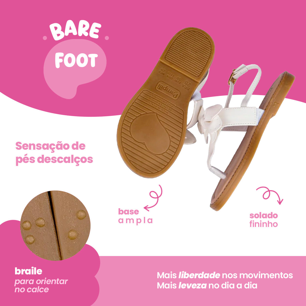 Sandália Infantil Feminina Pampili Maitê com Laços Branca