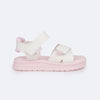 Sandália Papete Infantil Pampili Petit Branca e Rosa