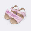 Sandália de Bebê Pampili Nana Três Corações Rosa