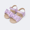 Sandália de Bebê Pampili Nana Laço com Pérolas Lilás