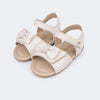 Sandália de Bebê Pampili Nana Laço com Pérolas Nude