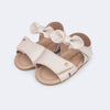 Sandália de Bebê Pampili Nana Tramada Laço Removível Nude