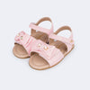 Sandália Infantil Pampili Nana com Laço Rosa Glacê